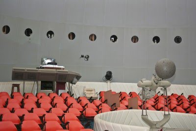 Console and projectors in theatre