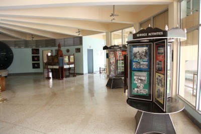 Exhibits in the lobby